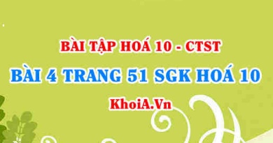 Bài 4 trang 51 SGK Hoá 10 Chân trời sáng tạo